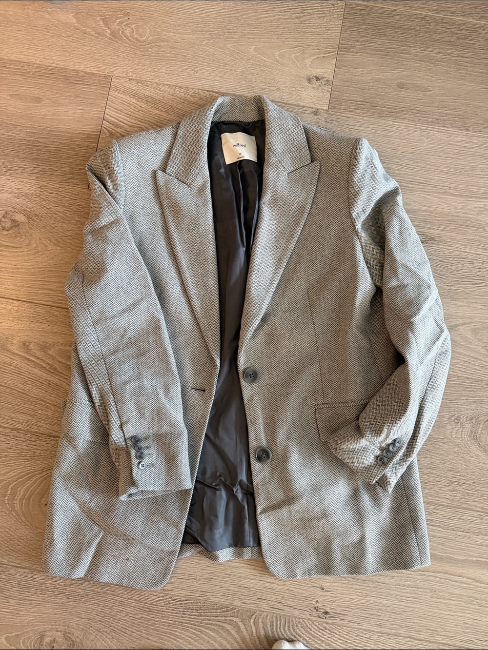 Wilfred Light Gray Men's Textured Two-Button Blazer